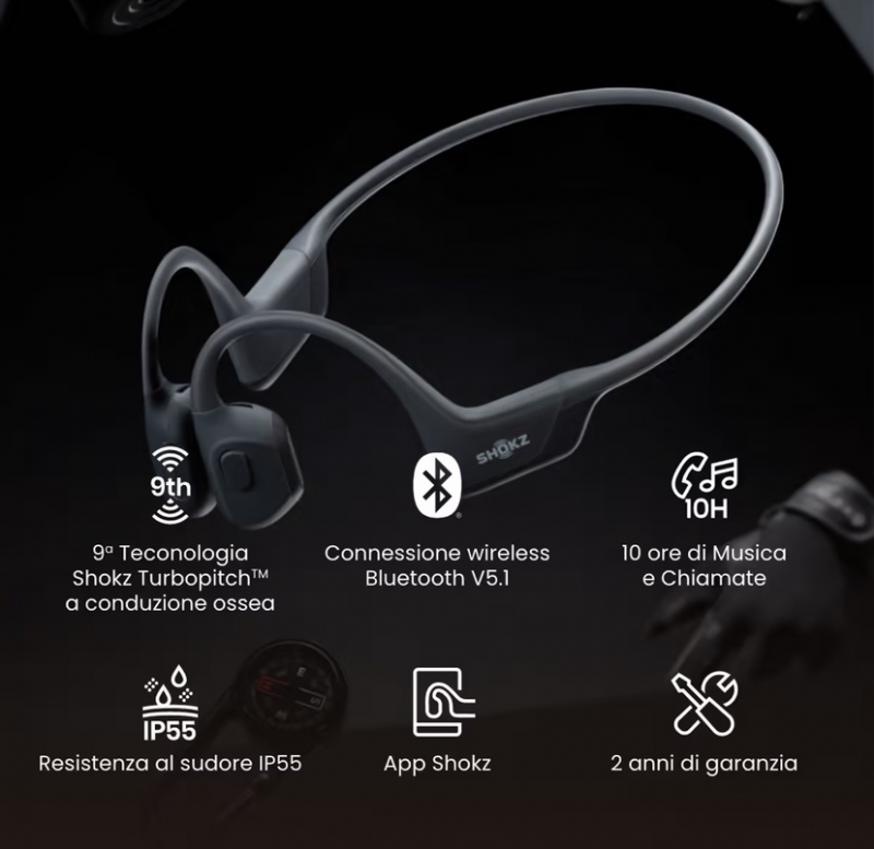 Cuffie Shokz OpenMove - Conduzione Ossea Per Sport, Grigio Ardesia, 6 Ore Autonomia - Foto 11